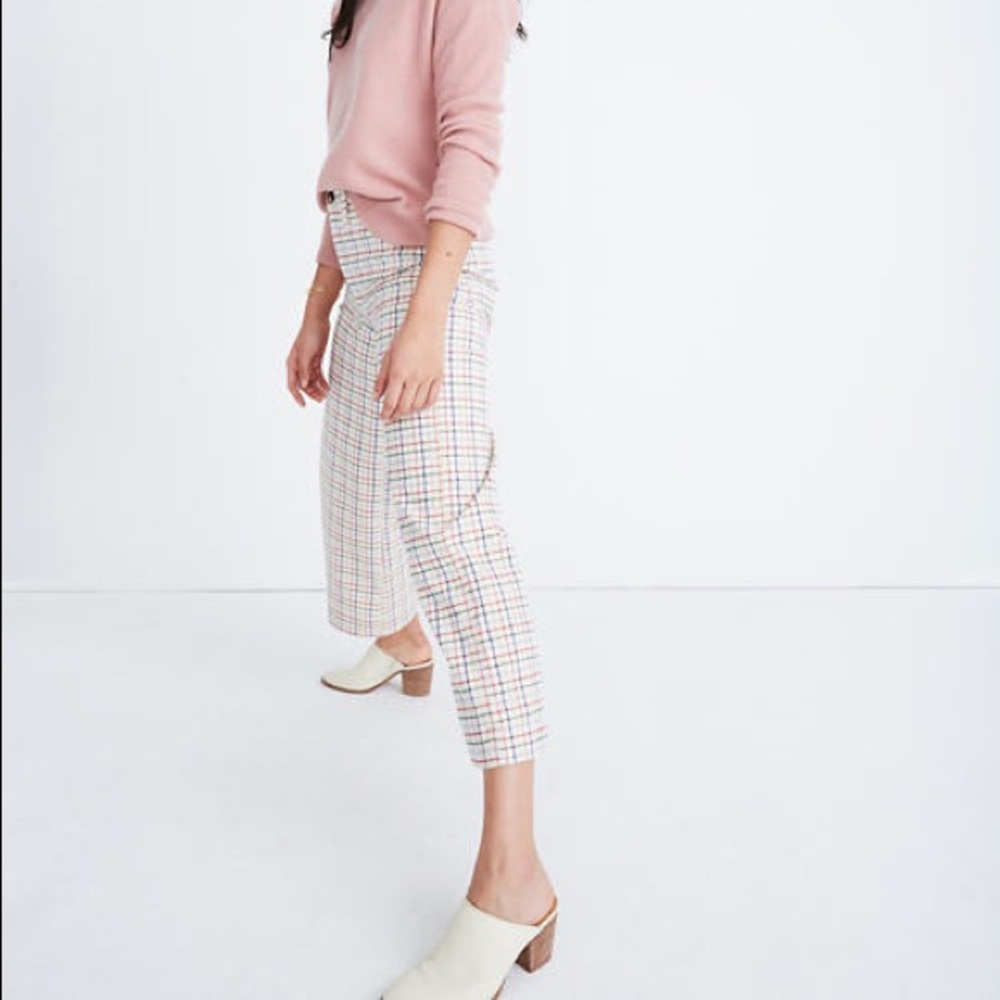 Emmett Wide Leg Pant in Rainbow Windowpane
